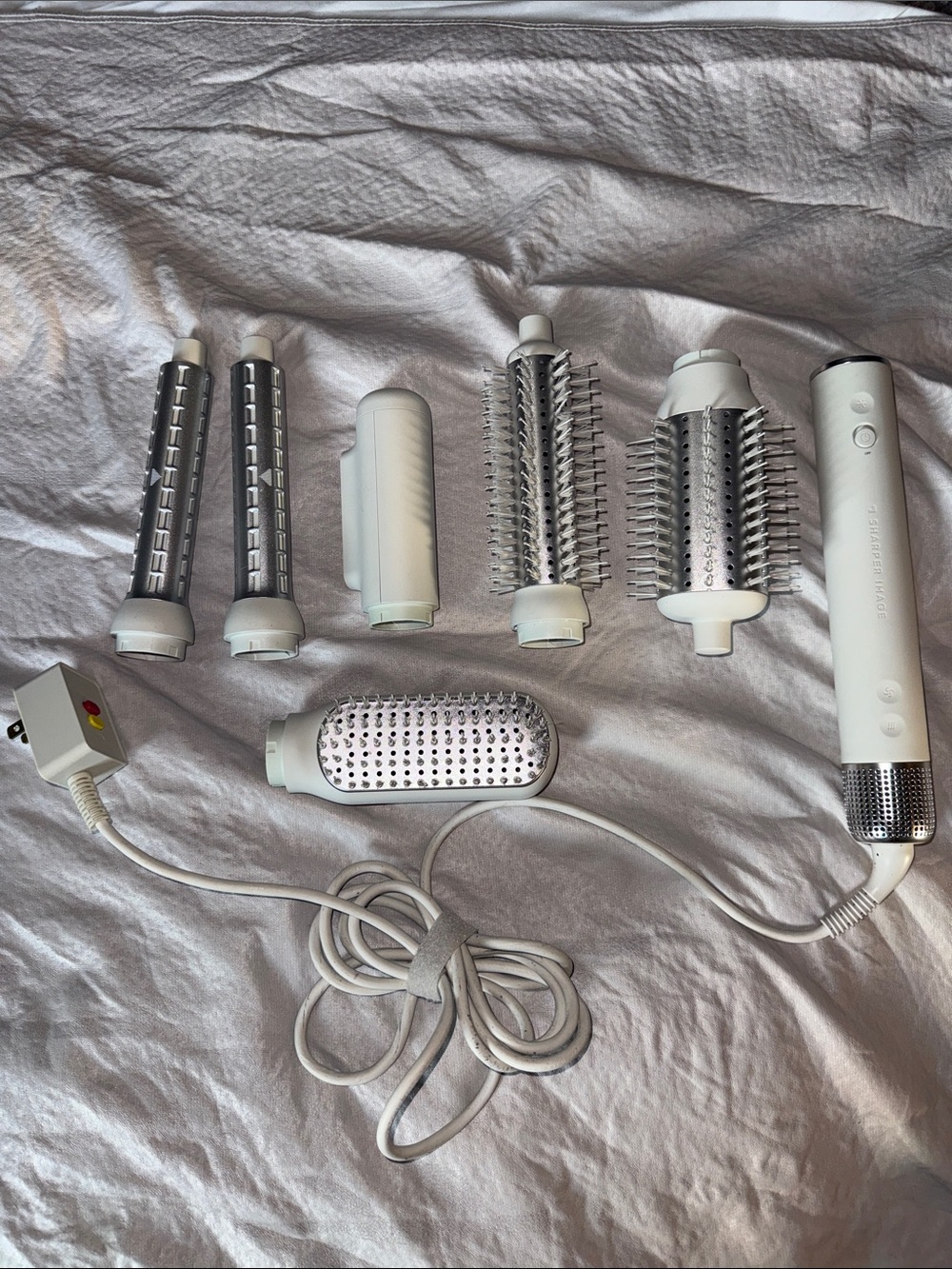 Sharper Image Revel 6-1 White Multi-Brush Hair Styler with Interchangeable Heads
